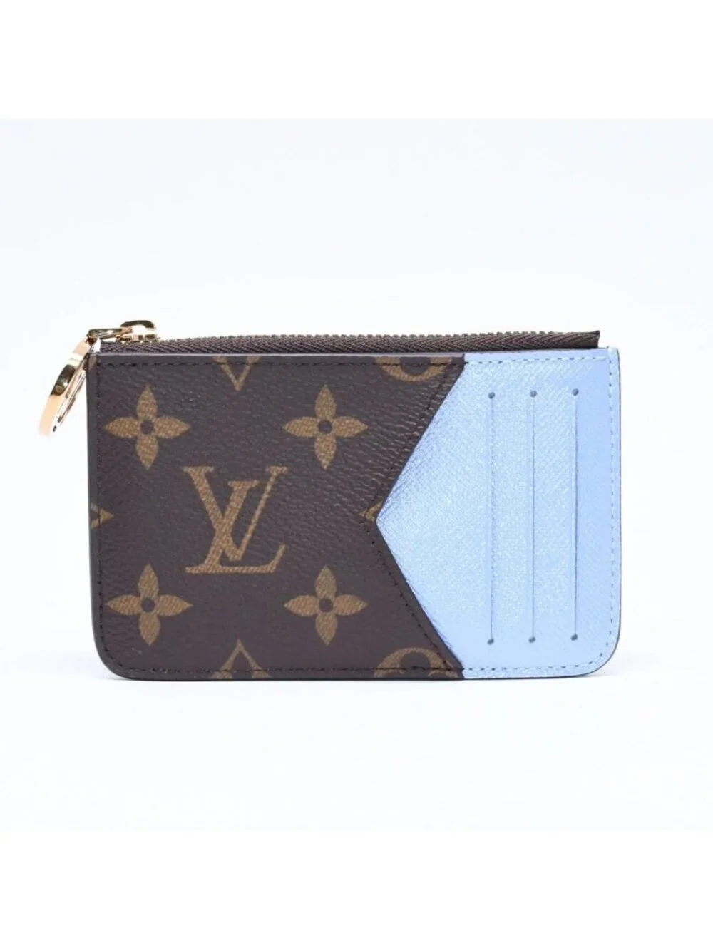Louis Vuitton Card Case Romy Coin Purse Monogram Blue Frost